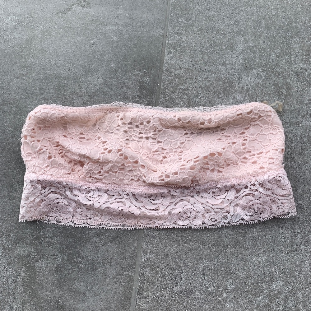 Pink Lace Bandeaus Bra top